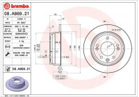 Bromsskiva COATED DISC LINE 08.A869.21 Brembo