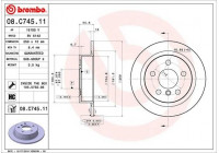 Bromsskiva COATED DISC LINE 08.C745.11 Brembo