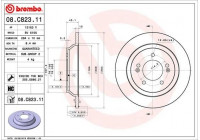 Bromsskiva COATED DISC LINE 08.C823.11 Brembo