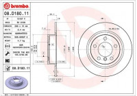 Bromsskiva COATED DISC LINE 08.D180.11 Brembo