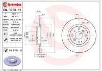 Bromsskiva COATED DISC LINE 08.D223.11 Brembo