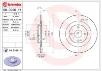 Bromsskiva COATED DISC LINE 08.D226.11 Brembo