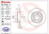 Bromsskiva COATED DISC LINE 08.D758.11 Brembo