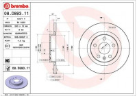 Bromsskiva COATED DISC LINE 08.D893.11 Brembo