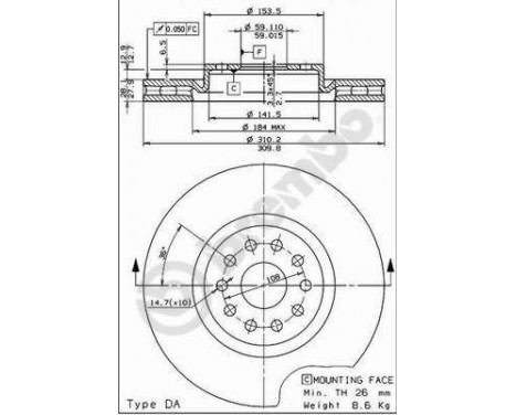 Bromsskiva COATED DISC LINE 09.7074.11 Brembo, bild 2