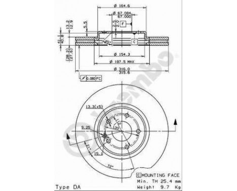 Bromsskiva COATED DISC LINE 09.7808.11 Brembo, bild 2