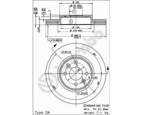 Bromsskiva COATED DISC LINE 09.8137.21 Brembo, bild 2