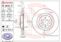 Bromsskiva COATED DISC LINE 09.8649.51 Brembo