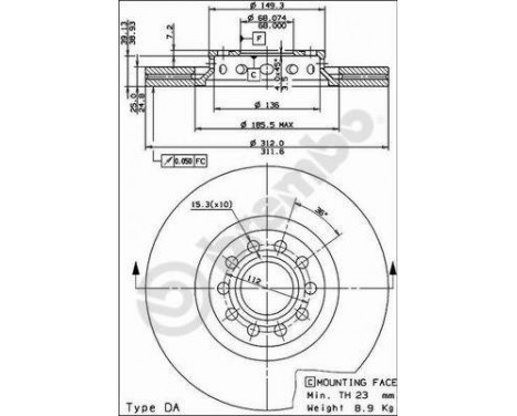 Bromsskiva COATED DISC LINE 09.8690.11 Brembo, bild 2