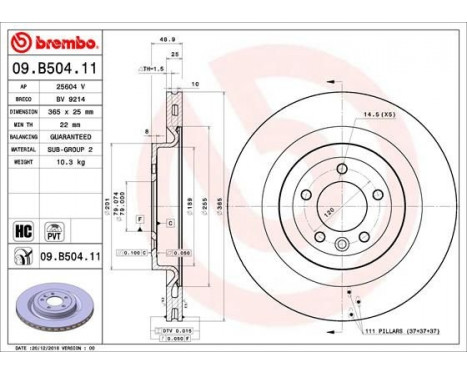 Bromsskiva COATED DISC LINE 09.B504.11 Brembo, bild 2