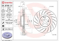 Bromsskiva COATED DISC LINE 09.B769.51 Brembo