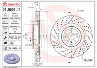 Bromsskiva COATED DISC LINE 09.B805.11 Brembo