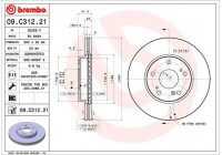 Bromsskiva COATED DISC LINE 09.C312.21 Brembo