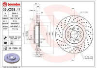 Bromsskiva COATED DISC LINE 09.C338.11 Brembo