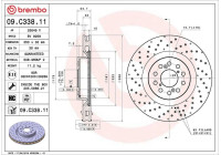 Bromsskiva COATED DISC LINE 09.C338.11 Brembo