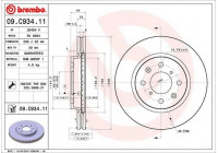 Bromsskiva COATED DISC LINE 09.C934.11 Brembo