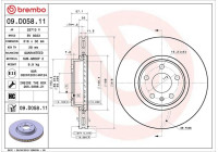Bromsskiva COATED DISC LINE 09.D058.11 Brembo
