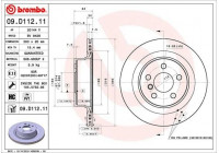 Bromsskiva COATED DISC LINE 09.D112.11 Brembo