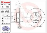 Bromsskiva COATED DISC LINE 09.D113.11 Brembo