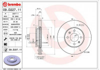 Bromsskiva COATED DISC LINE 09.D227.11 Brembo