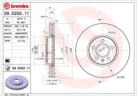 Bromsskiva COATED DISC LINE 09.D250.11 Brembo