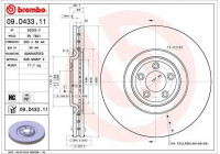 Bromsskiva COATED DISC LINE 09.D433.11 Brembo