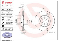 Bromsskiva COATED DISC LINE 09.D607.11 Brembo