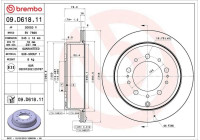 Bromsskiva COATED DISC LINE 09.D618.11 Brembo