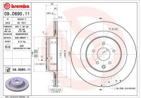 Bromsskiva COATED DISC LINE 09.D690.11 Brembo