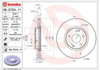 Bromsskiva COATED DISC LINE 09.D724.11 Brembo