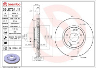 Bromsskiva COATED DISC LINE 09.D724.11 Brembo