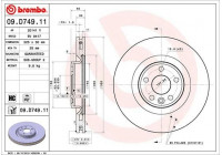 Bromsskiva COATED DISC LINE 09.D749.11 Brembo