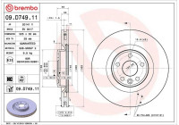 Bromsskiva COATED DISC LINE 09.D749.11 Brembo