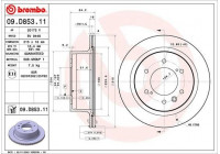 Bromsskiva COATED DISC LINE 09.D853.11 Brembo