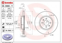 Bromsskiva COATED DISC LINE 09.D880.11 Brembo
