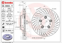 Bromsskiva COATED DISC LINE 09.D933.11 Brembo