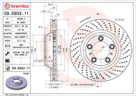 Bromsskiva COATED DISC LINE 09.D933.11 Brembo