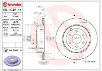 Bromsskiva COATED DISC LINE 09.D942.11 Brembo