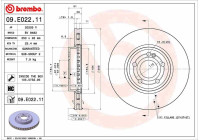 Bromsskiva COATED DISC LINE 09.E022.11 Brembo