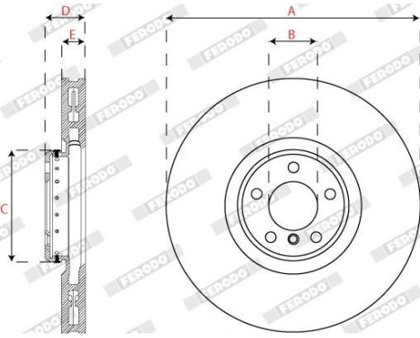 Bromsskiva DDF2041LVC-1 Ferodo, bild 3