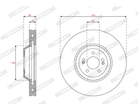 Bromsskiva DDF2521C-1 Ferodo, bild 2