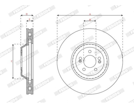 Bromsskiva DDF2521C-1 Ferodo, bild 3