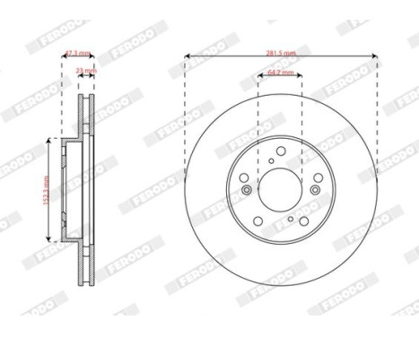 Bromsskiva DDF2574 Ferodo