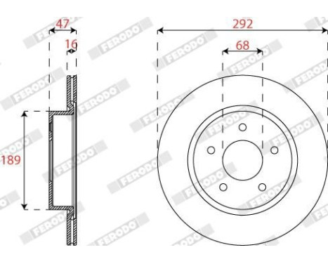 Bromsskiva DDF2786C Ferodo