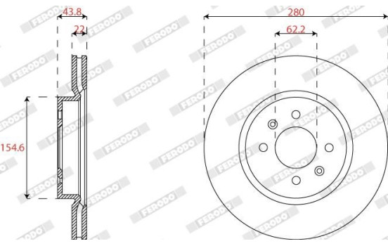 Bromsskiva DDF2819C Ferodo, bild 2