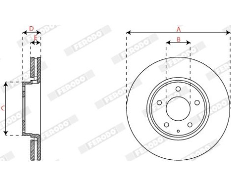 Bromsskiva DDF2849C Ferodo