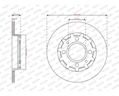 Bromsskiva DDF2985C Ferodo