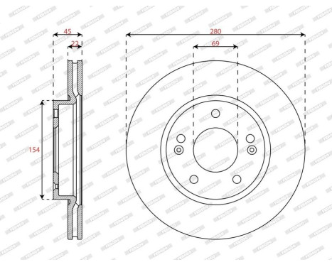 Bromsskiva DDF3056C Ferodo