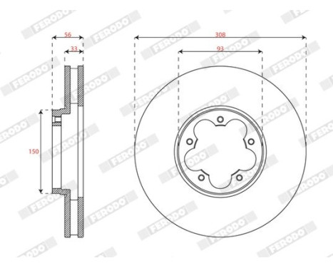Bromsskiva DDF3057C Ferodo