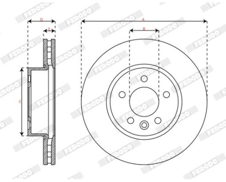 Bromsskiva DDF3104C-1 Ferodo, bild 2
